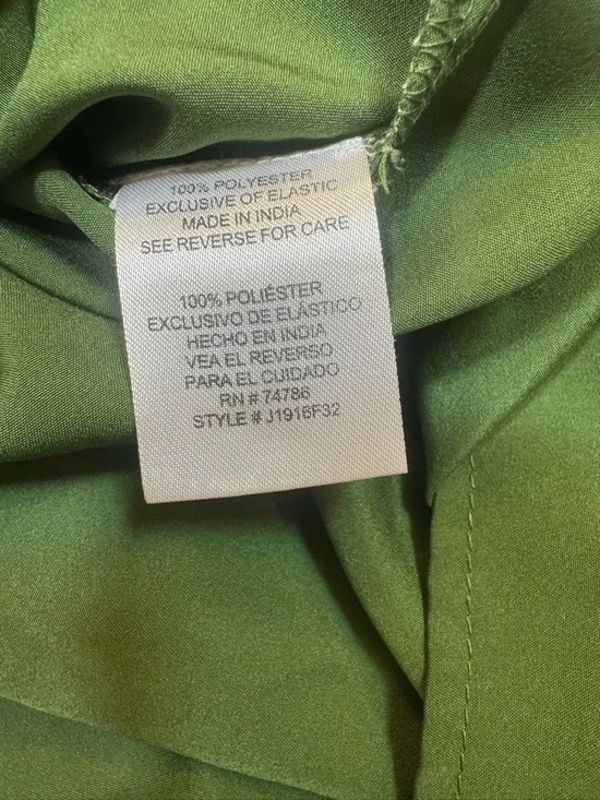 Patrons of Peace Floral Midi Dress Size S Green Smocked Waist Boho - Picture 7 of 8